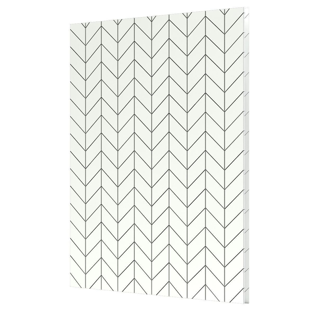 Modern Wood and Black Wall Panel 3D model_5