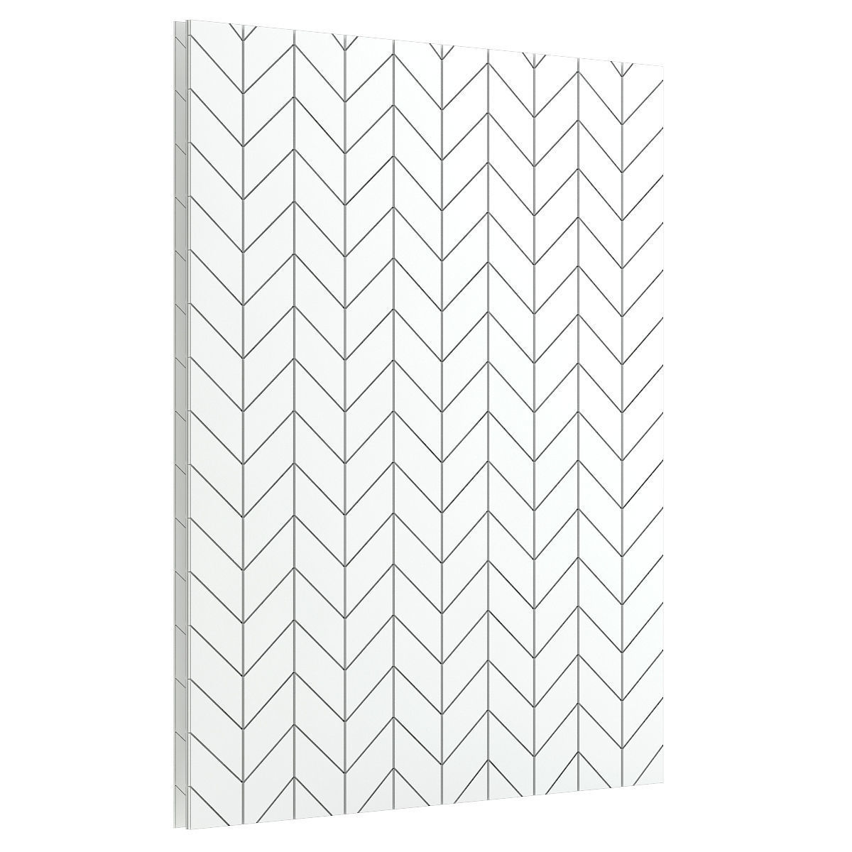 Modern Wood and Black Wall Panel 3D model_3