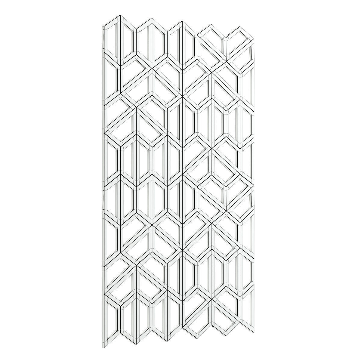Concrete Hexagonal Wall Panel 3D model_3