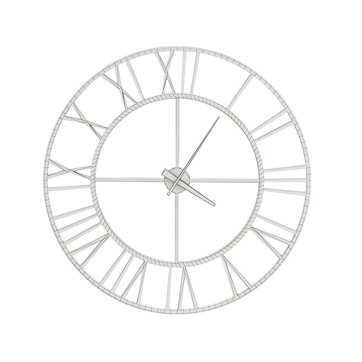 Metal Wall Clock 3D model_1