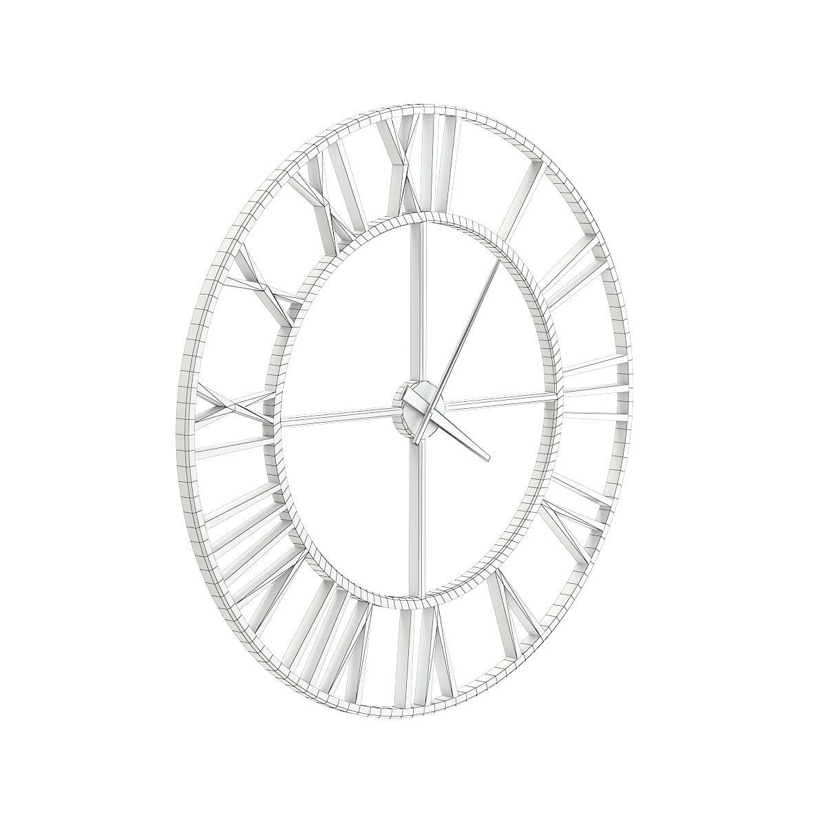 Metal Wall Clock 3D model_3