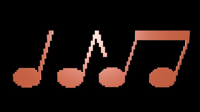 Musical notes voxel 3D model