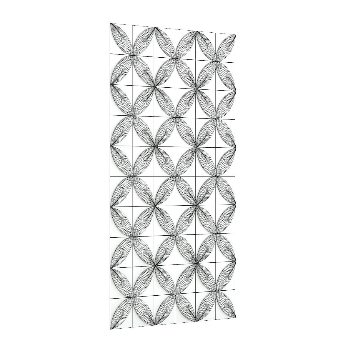 White Wall Panel 3D model_2