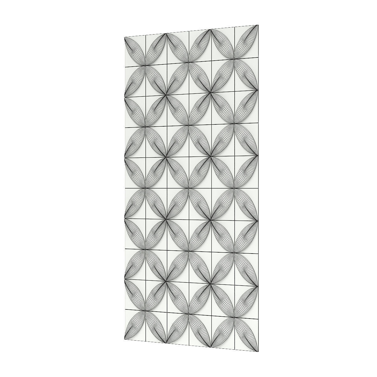 White Wall Panel 3D model_4