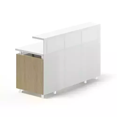 White and Wooden Reception Desk