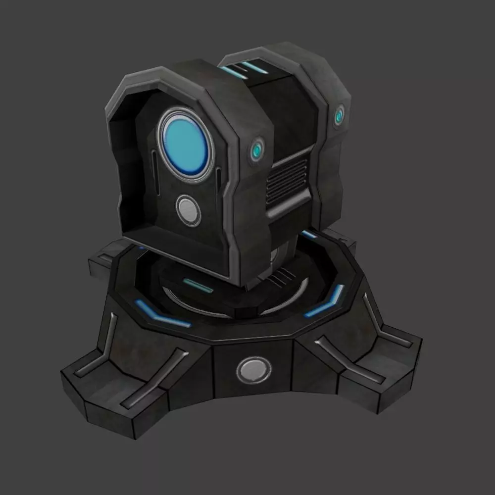 Sci-fi Turret Low poly Low-poly 3D model