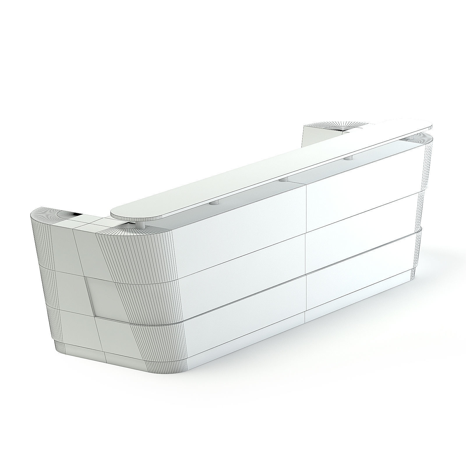 Wooden and Metal Reception Desk 3D model_1