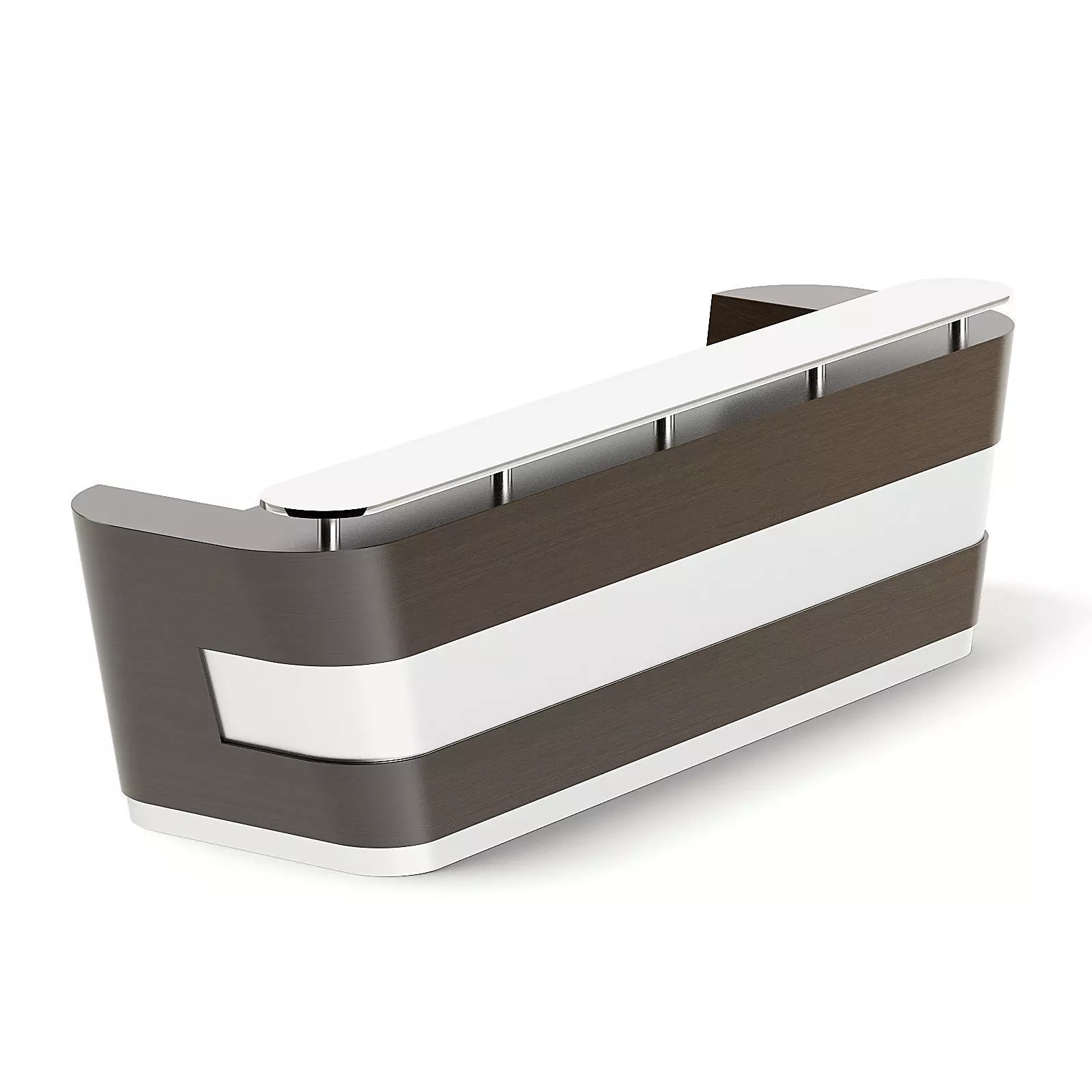 Wooden and Metal Reception Desk 3D model_0