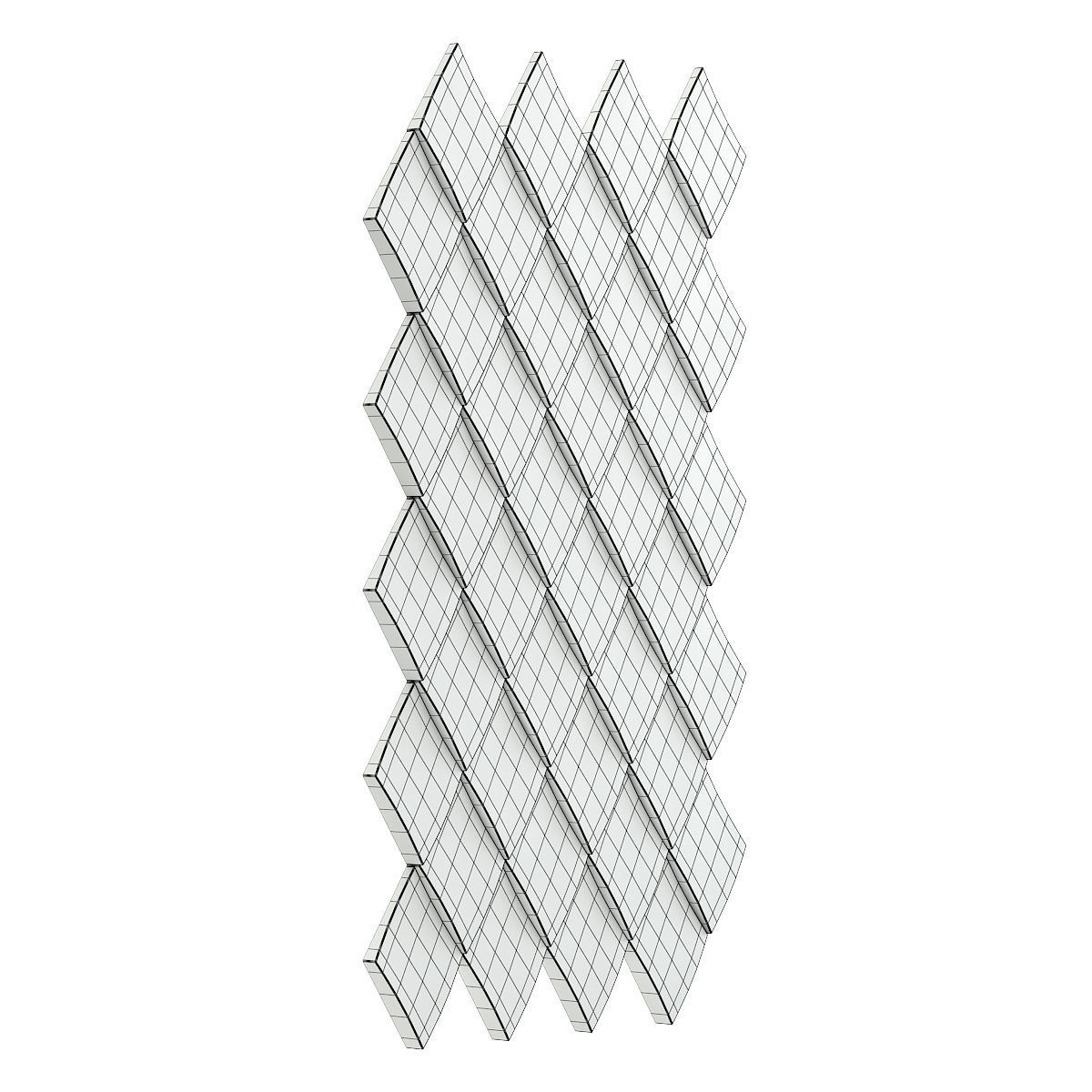 Wooden Wall Panel 3D model_3