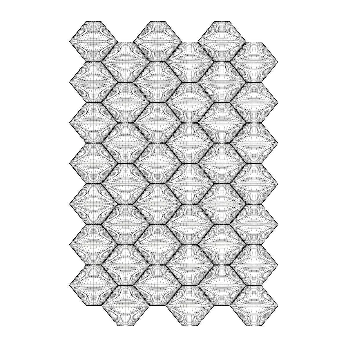 Hexagonal White Wall Panel 3D model_0
