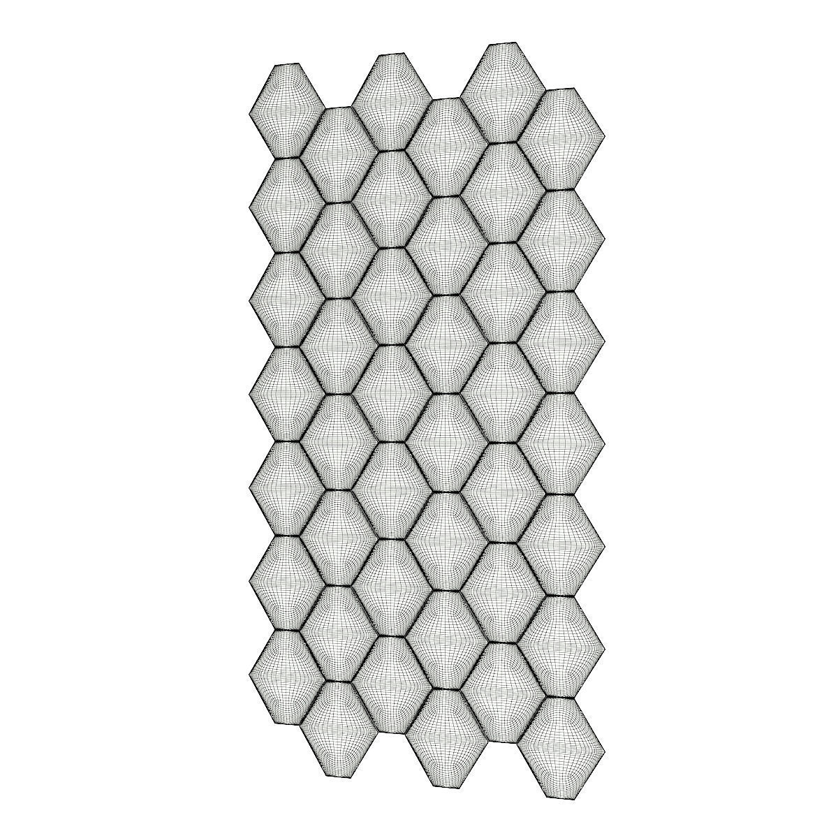 Hexagonal White Wall Panel 3D model_2