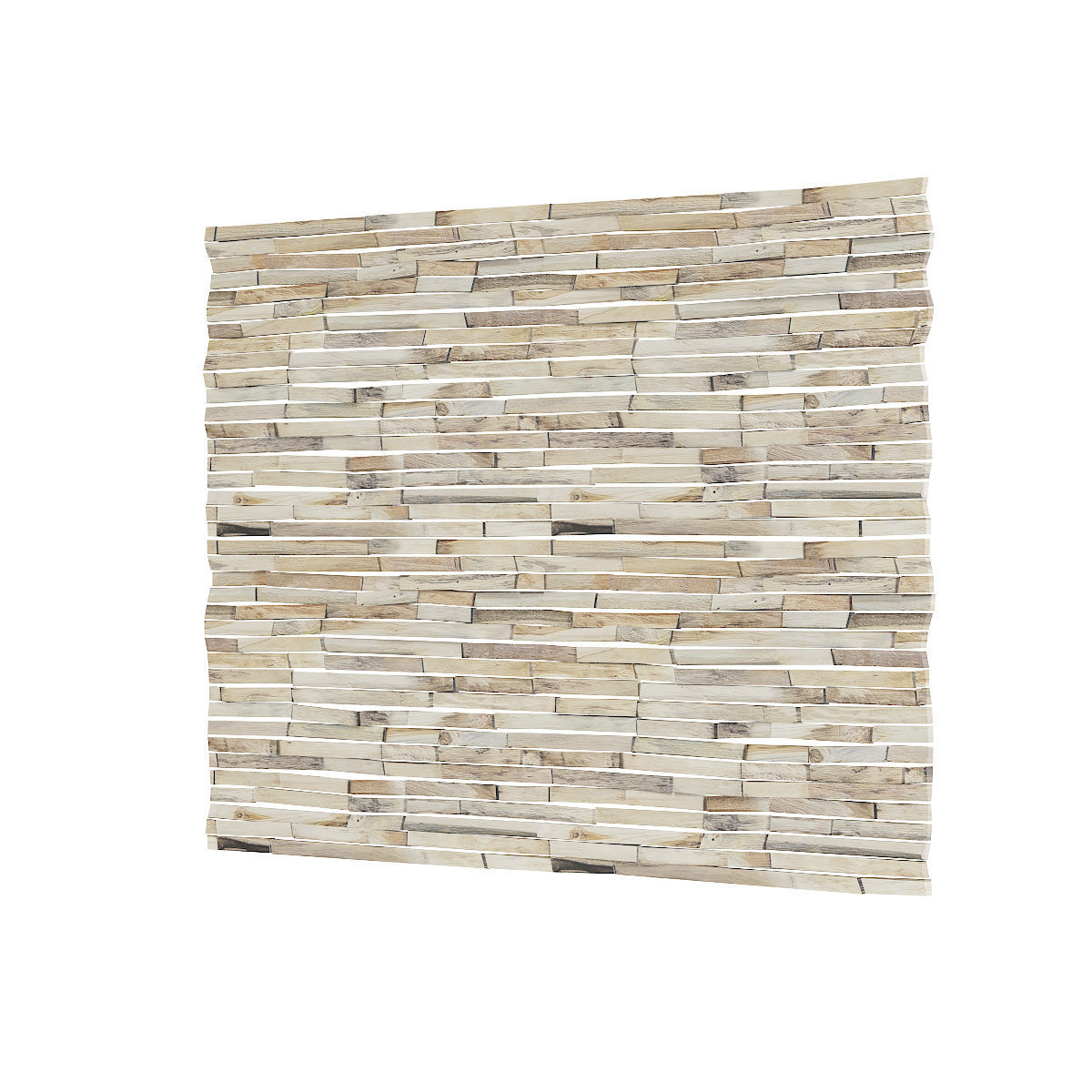 Wood Fragments Wall Panel 3D model_4