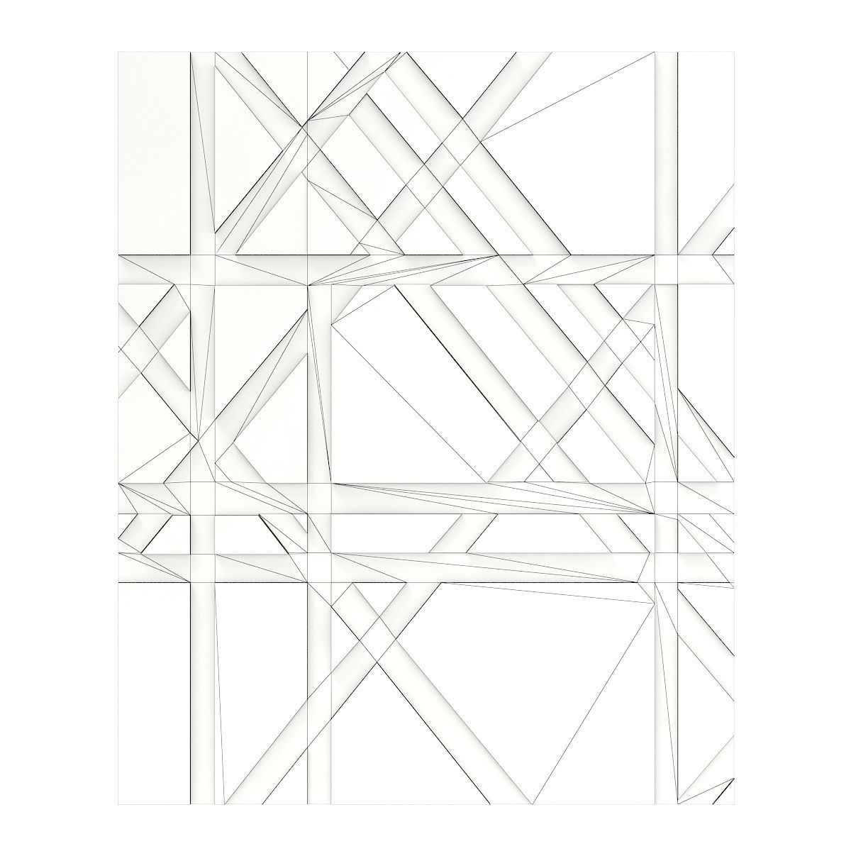 Black Stone Wall Panel 3D model_1