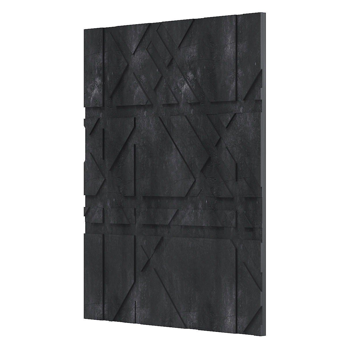 Black Stone Wall Panel 3D model_4