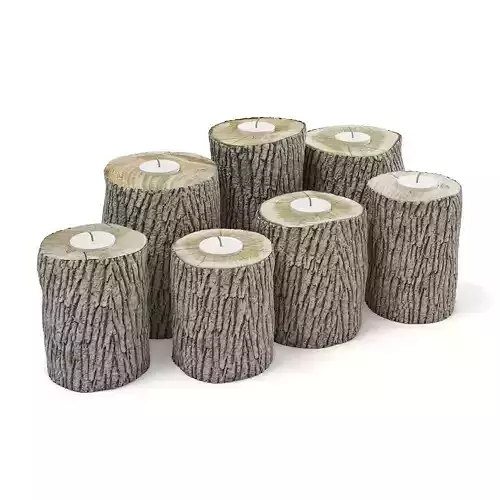 Wood Logs Candlesticks