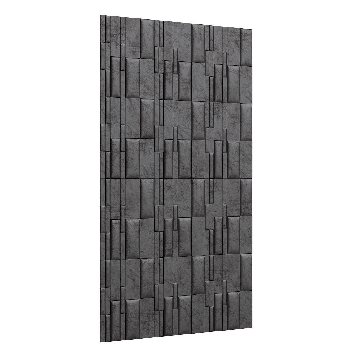 Black Leather Wall Panel 3D model_2