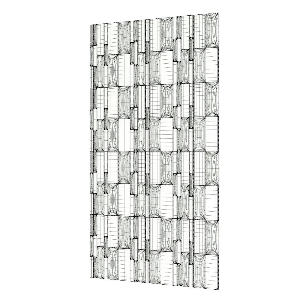 Black Leather Wall Panel 3D model_5