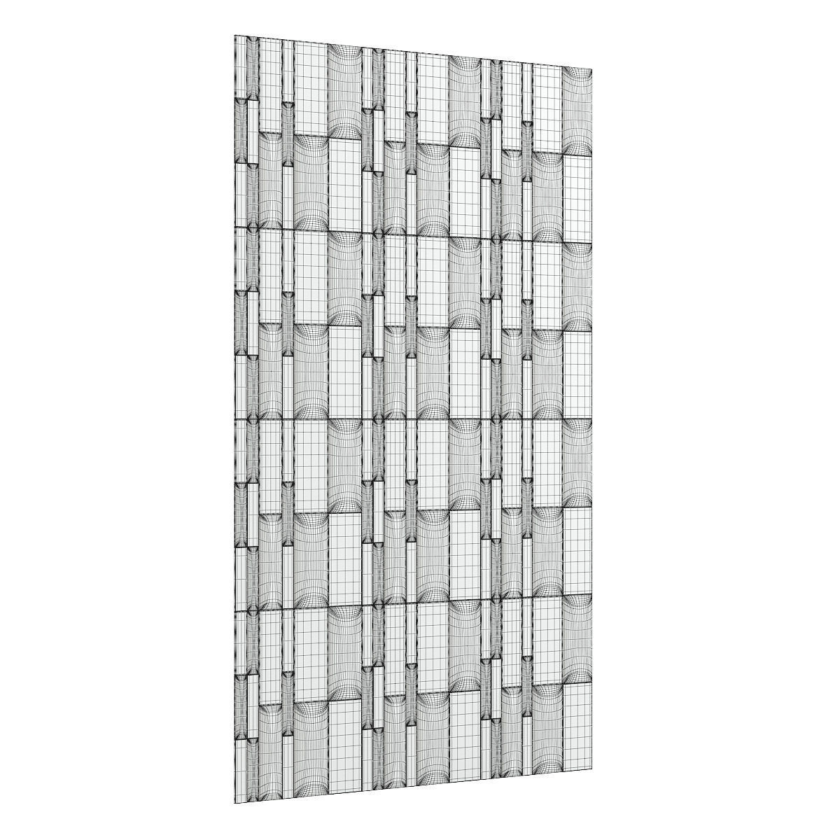 Black Leather Wall Panel 3D model_3