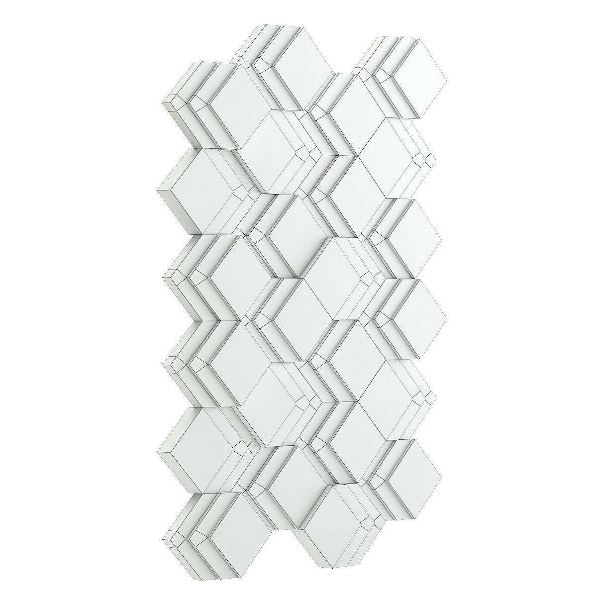 Decorative Wooden Wall Panel 3D model_3