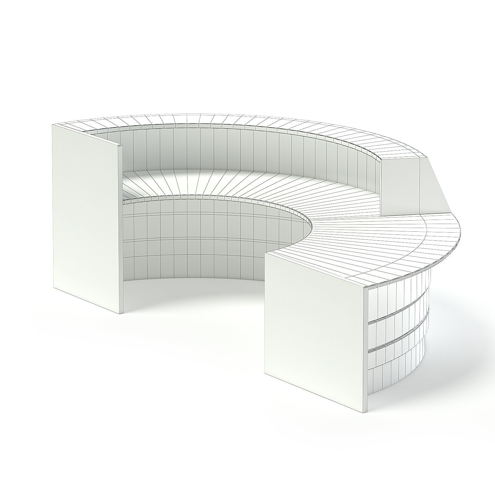 Round Reception Desk 3D model_5