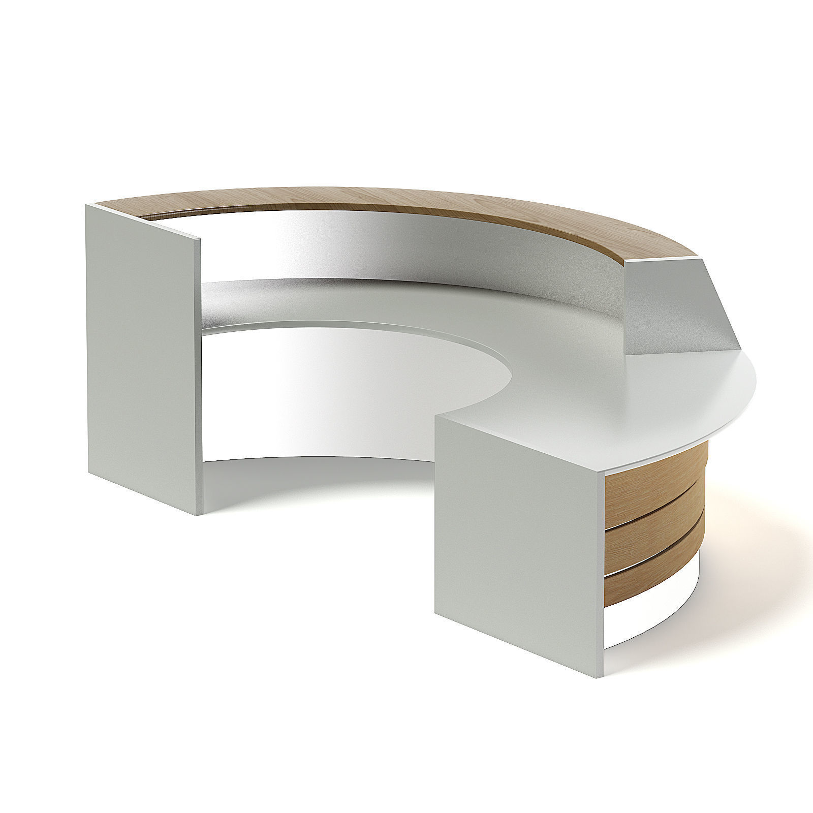 Round Reception Desk 3D model_4