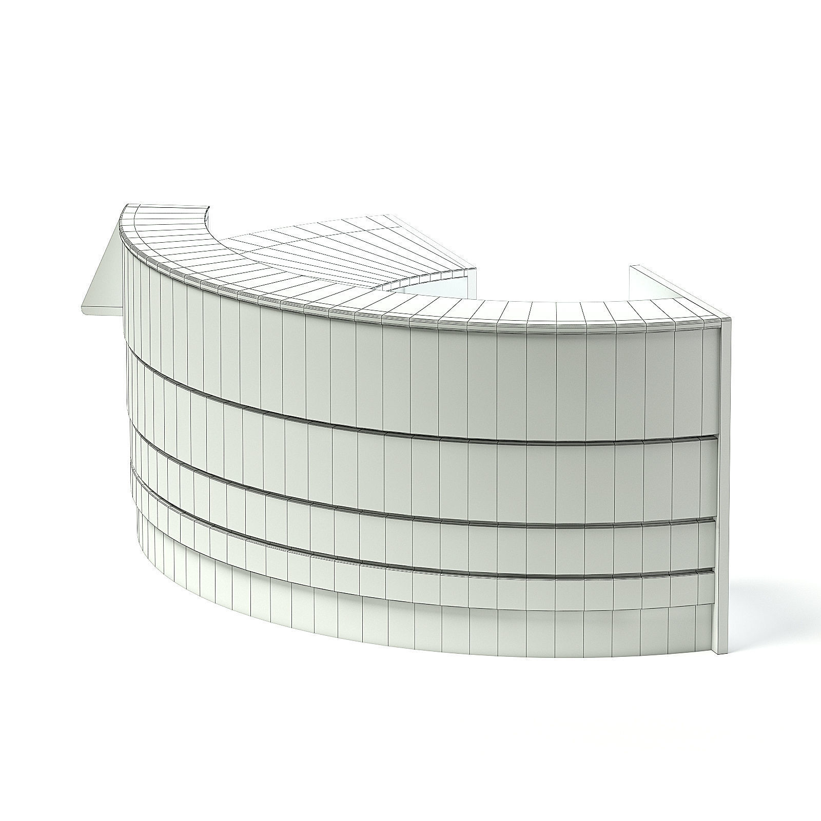 Round Reception Desk 3D model_3