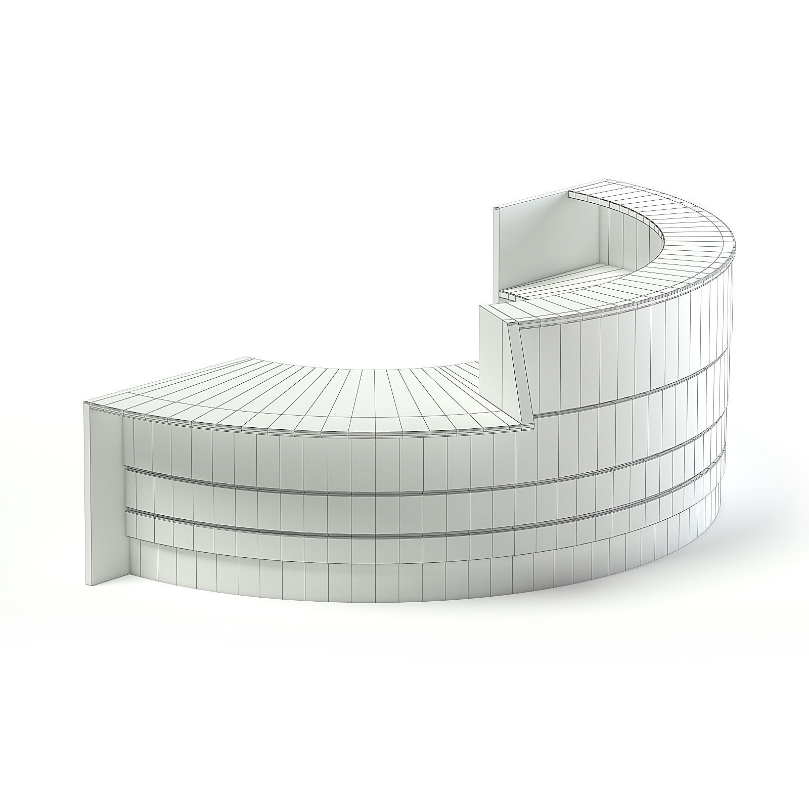 Round Reception Desk 3D model_1