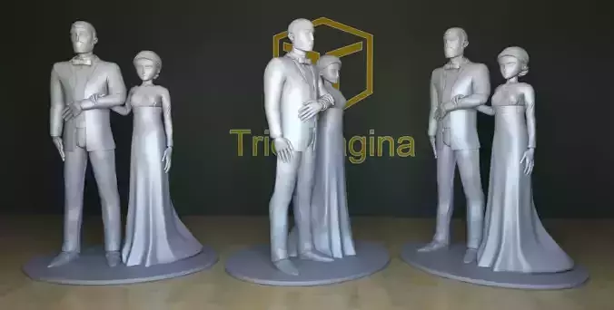 Wedding couple cake decor Vrs02 3D print model