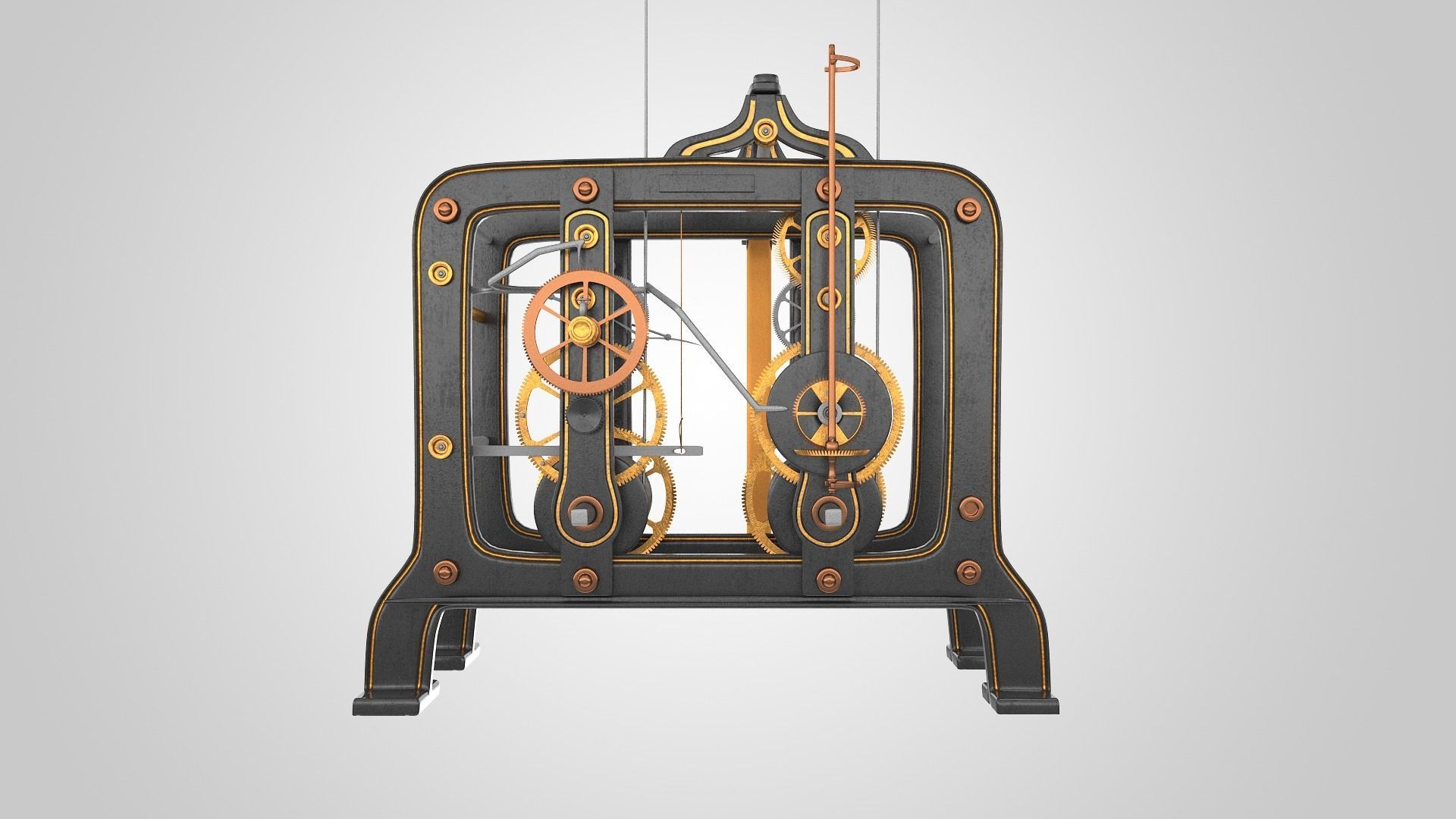 Tower Clock Mechanism 3D model_1