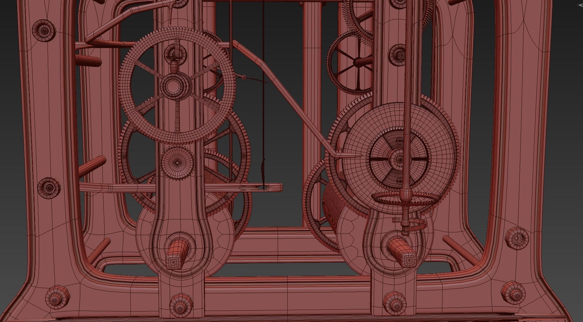 Tower Clock Mechanism 3D model_5