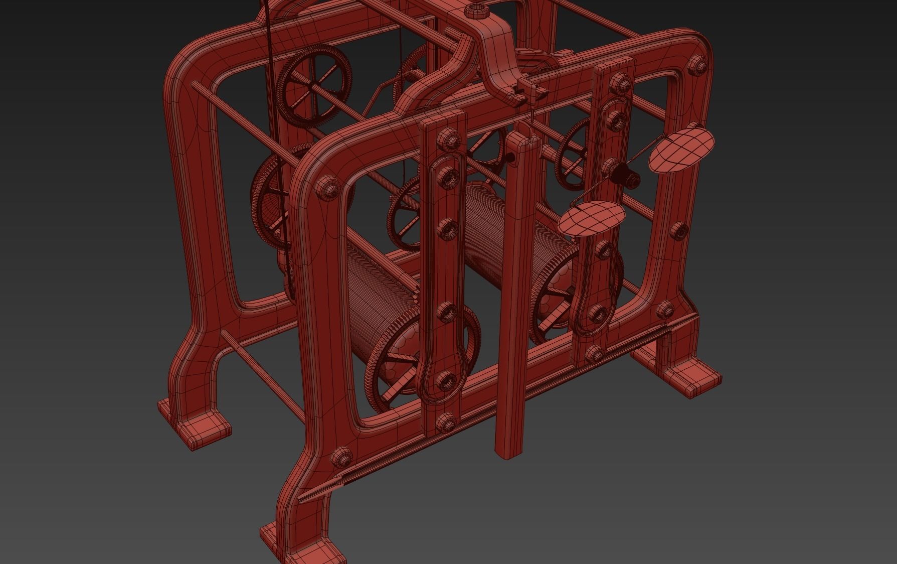 Tower Clock Mechanism 3D model_6