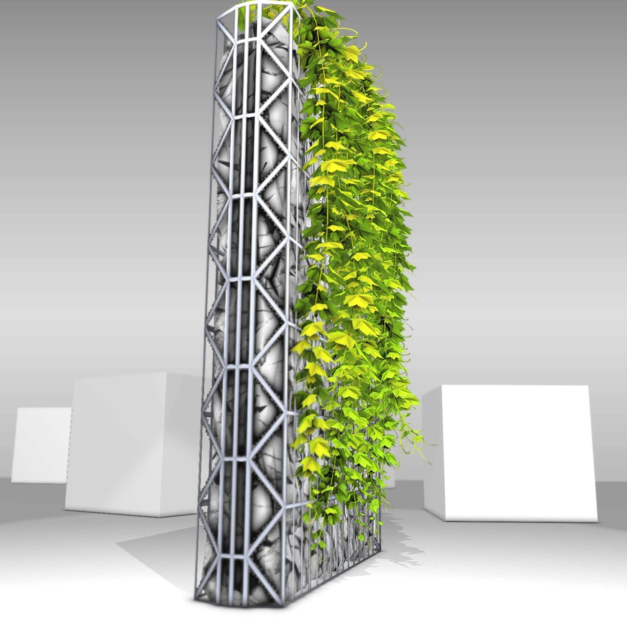 Vines and Gabion Version 5 Low-poly 3D model_11