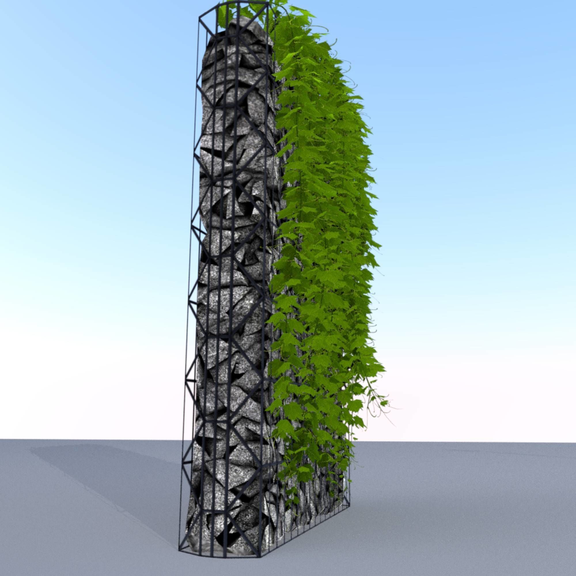 Vines and Gabion Version 5 Low-poly 3D model_13