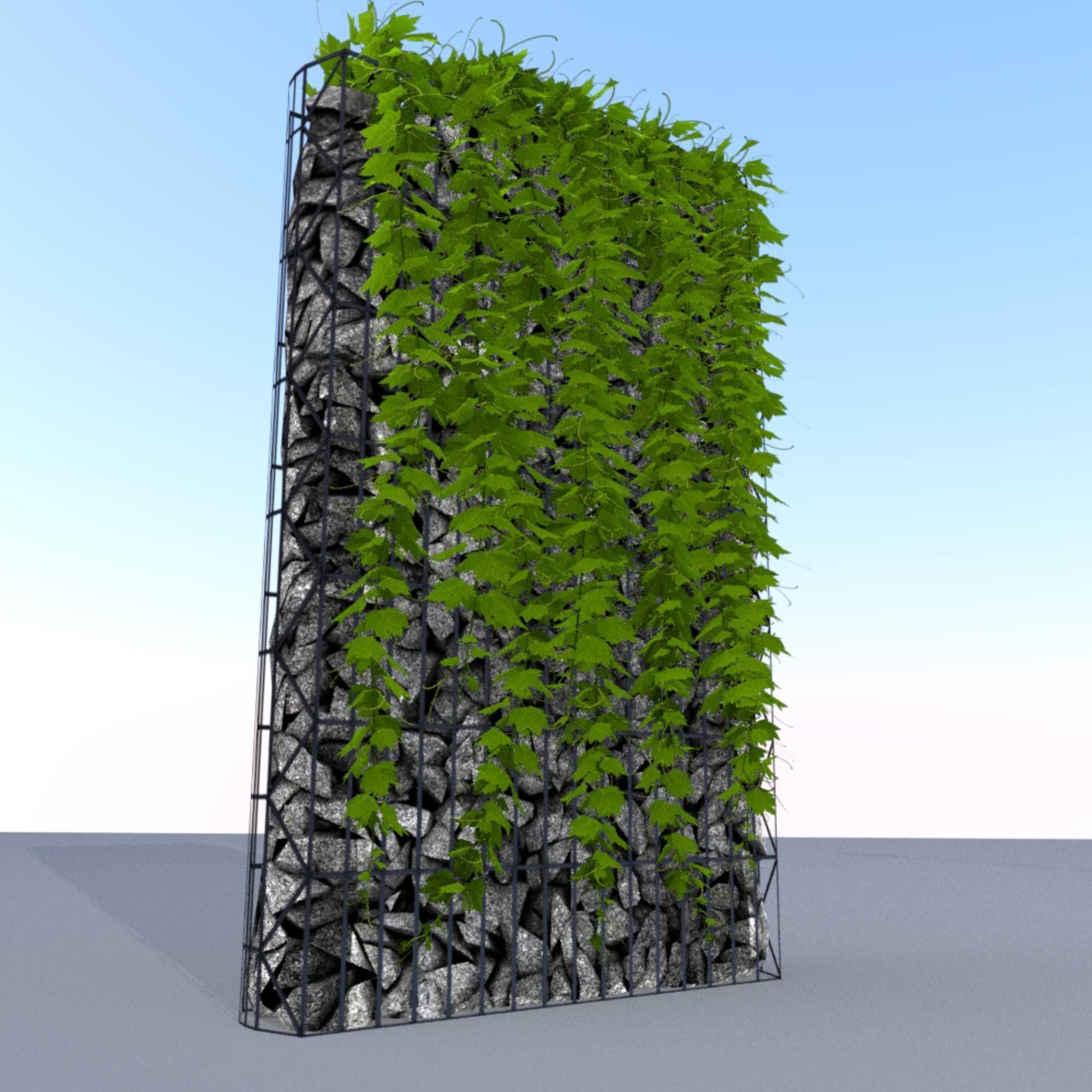 Vines and Gabion Version 5 Low-poly 3D model_6