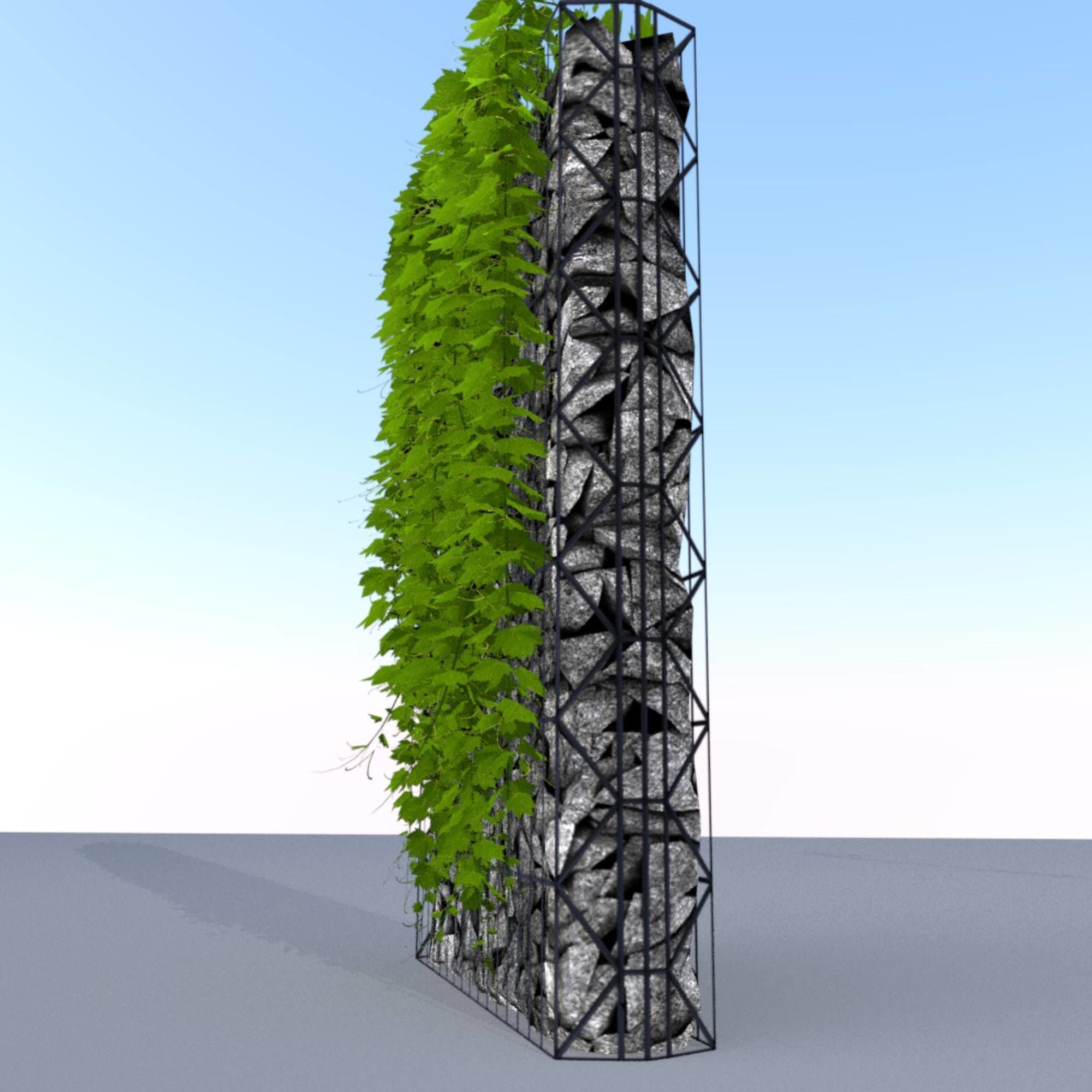 Vines and Gabion Version 5 Low-poly 3D model_29