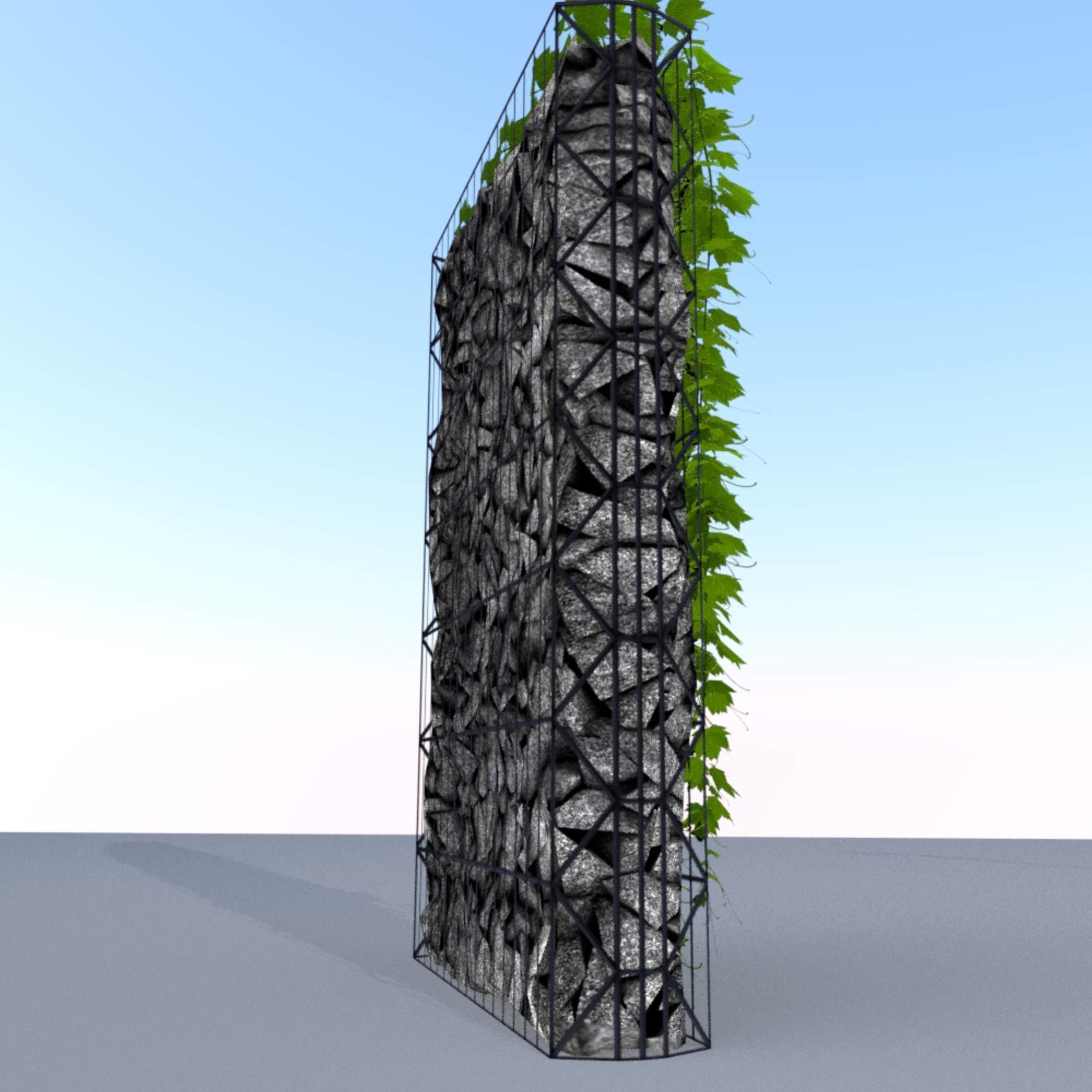 Vines and Gabion Version 5 Low-poly 3D model_15