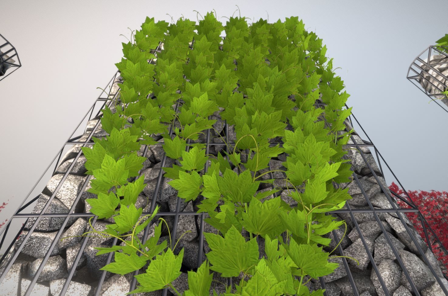 Vines and Gabion Version 5 Low-poly 3D model_2