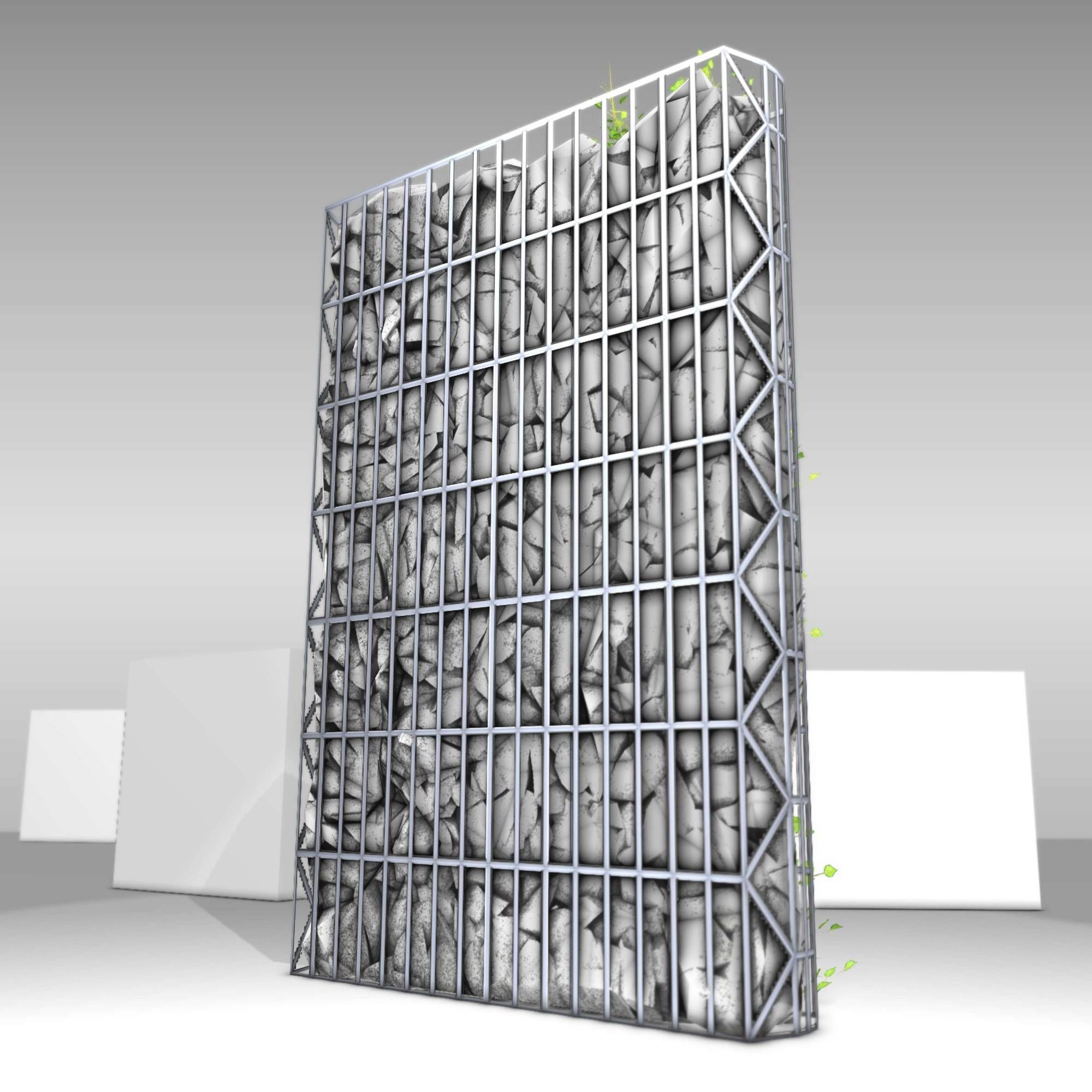 Ivy Vine on Gabion Wall - Version 1 Low-poly 3D model_20