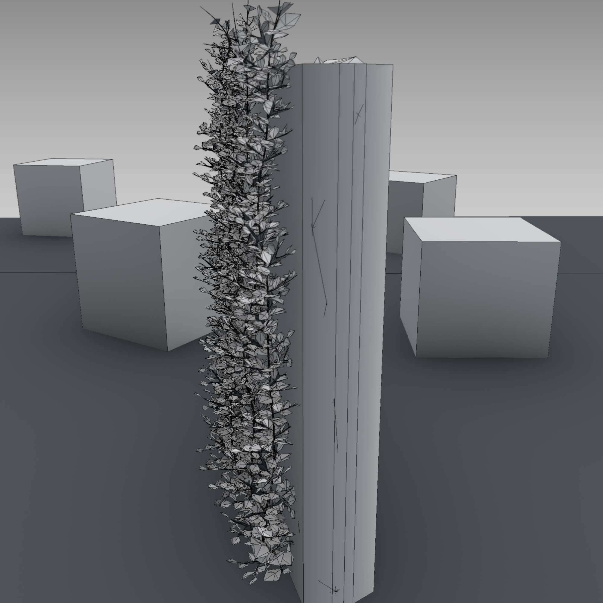 Ivy Vine on Gabion Wall - Version 1 Low-poly 3D model_24