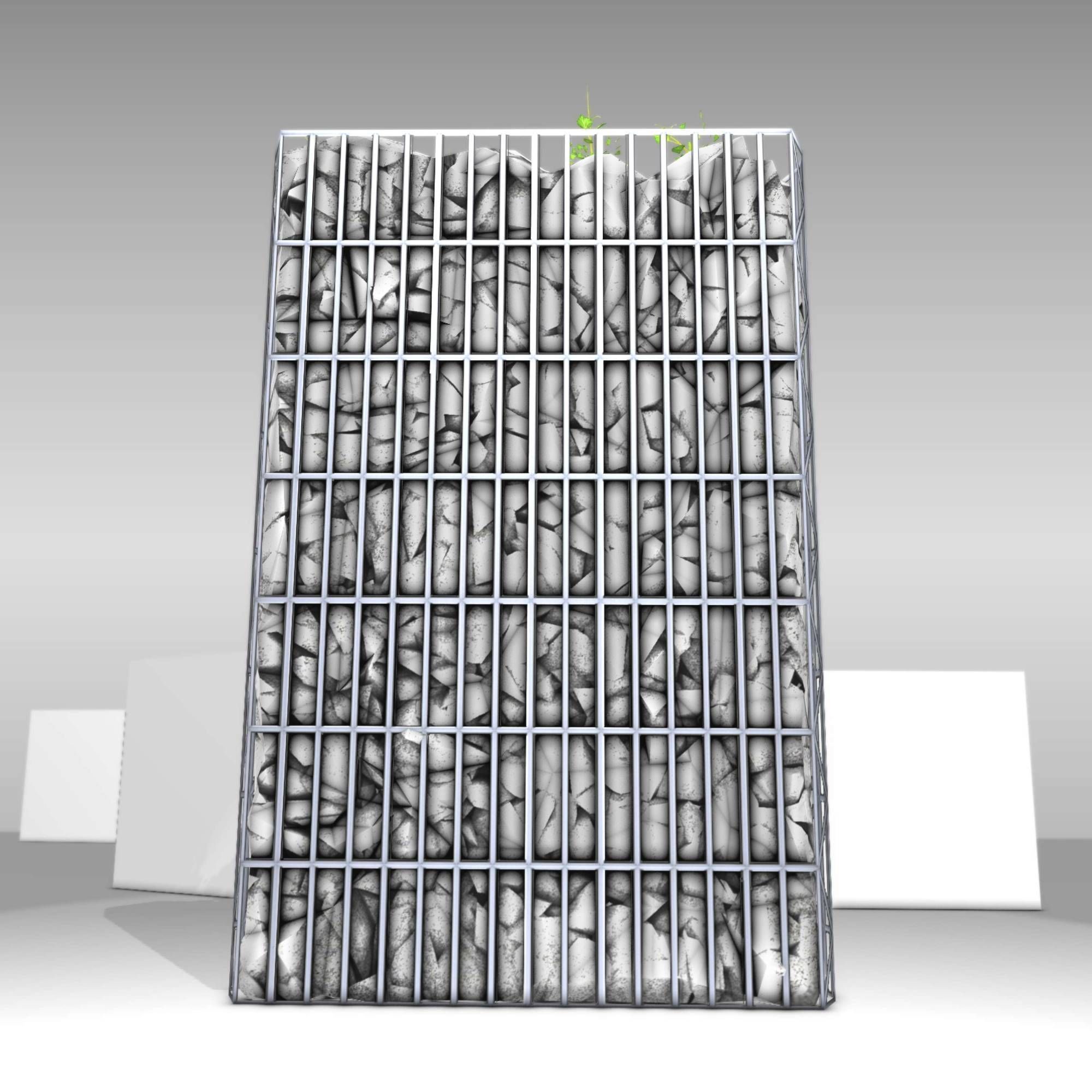 Ivy Vine on Gabion Wall - Version 1 Low-poly 3D model_22