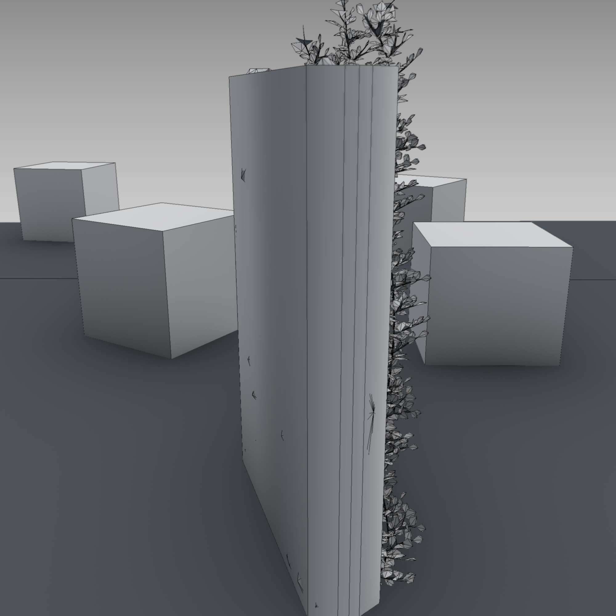 Ivy Vine on Gabion Wall - Version 1 Low-poly 3D model_11
