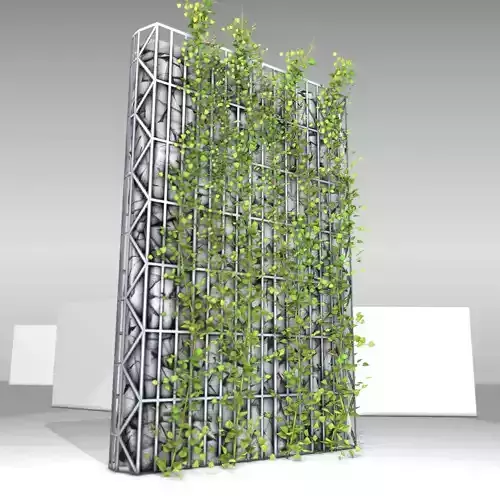 Ivy Vine on Gabion Wall - Version 1 Low-poly 3D model