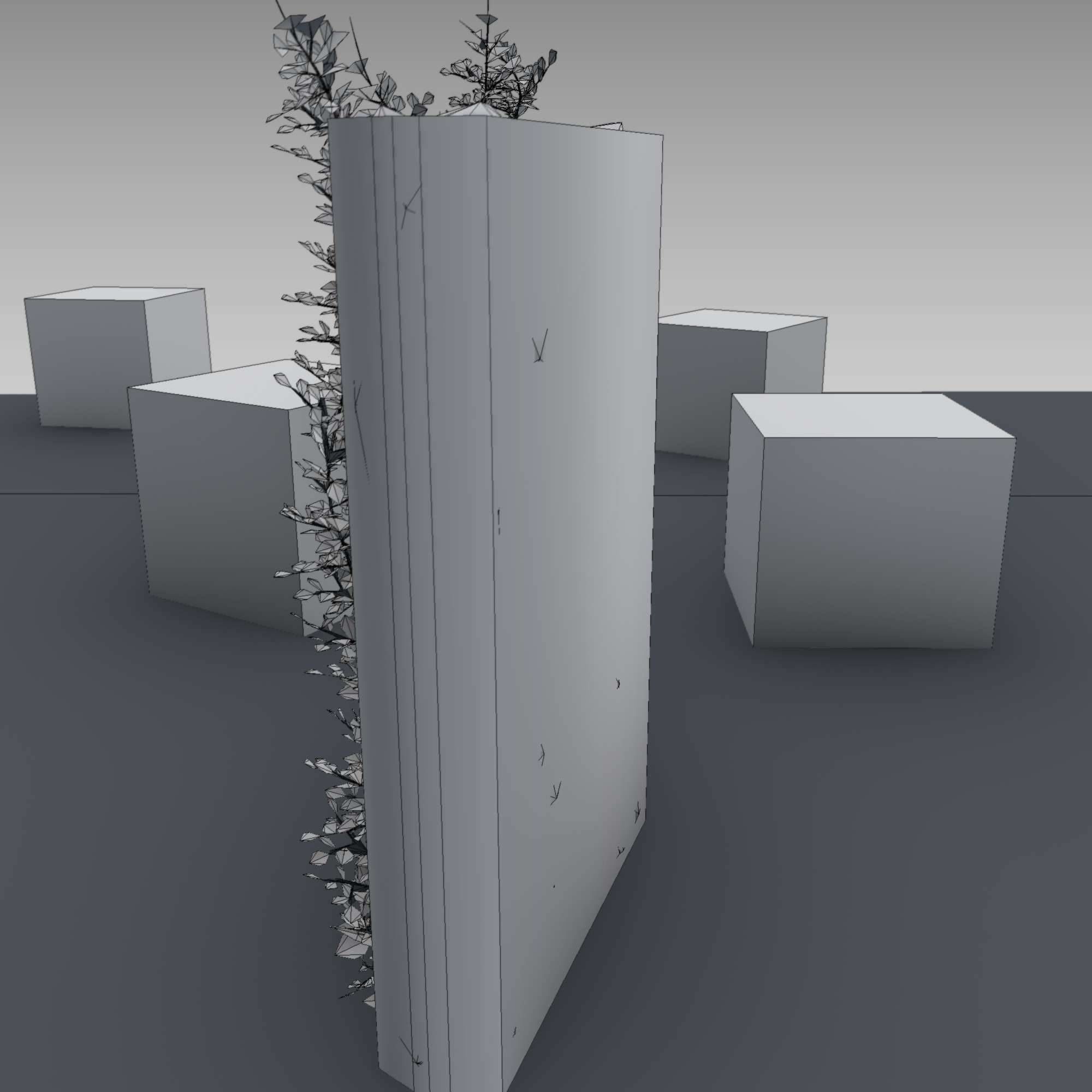 Ivy Vine on Gabion Wall - Version 1 Low-poly 3D model_17