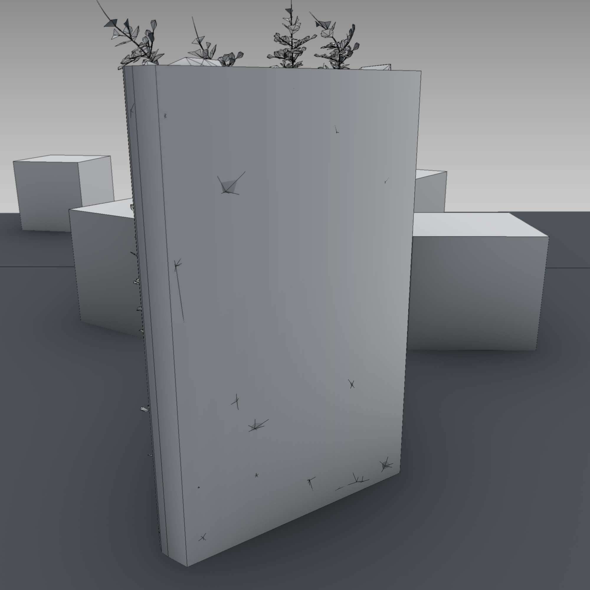 Ivy Vine on Gabion Wall - Version 1 Low-poly 3D model_13