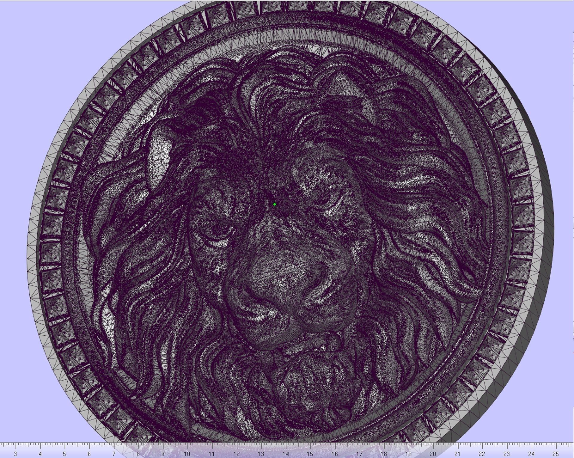 pendant with angry lion  3D print model_3