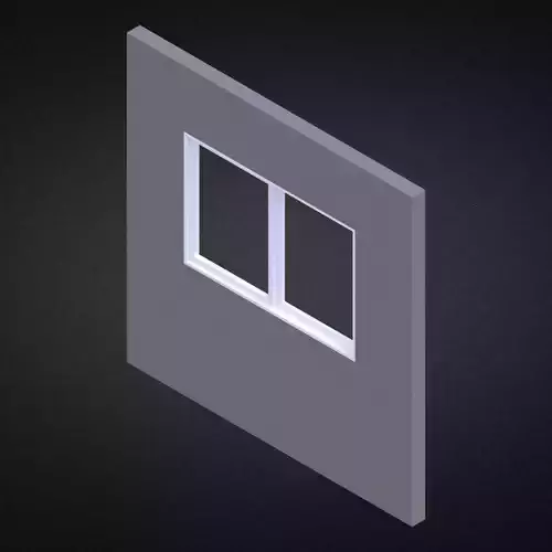 Horizontal sliding window Low-poly 3D model