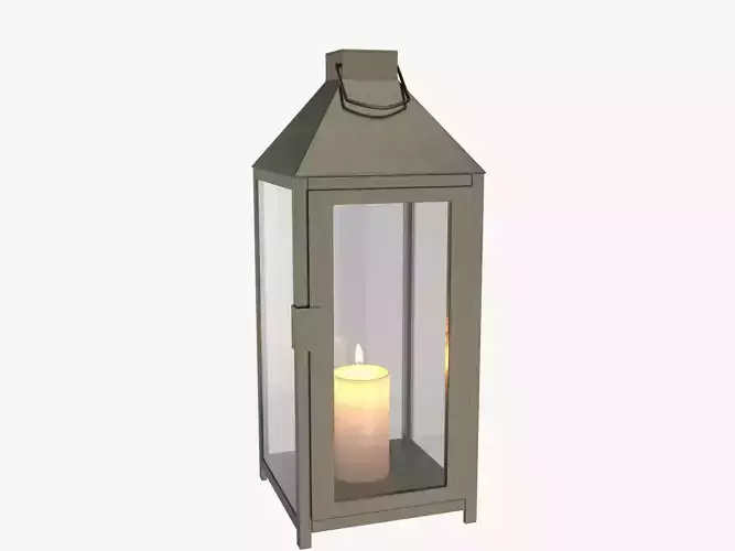 Lantern metal with candle inside
