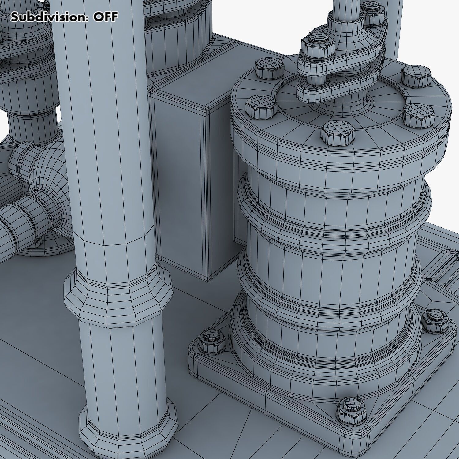 Classic Beam Steam Engine with Flywheel M1 3D model_53
