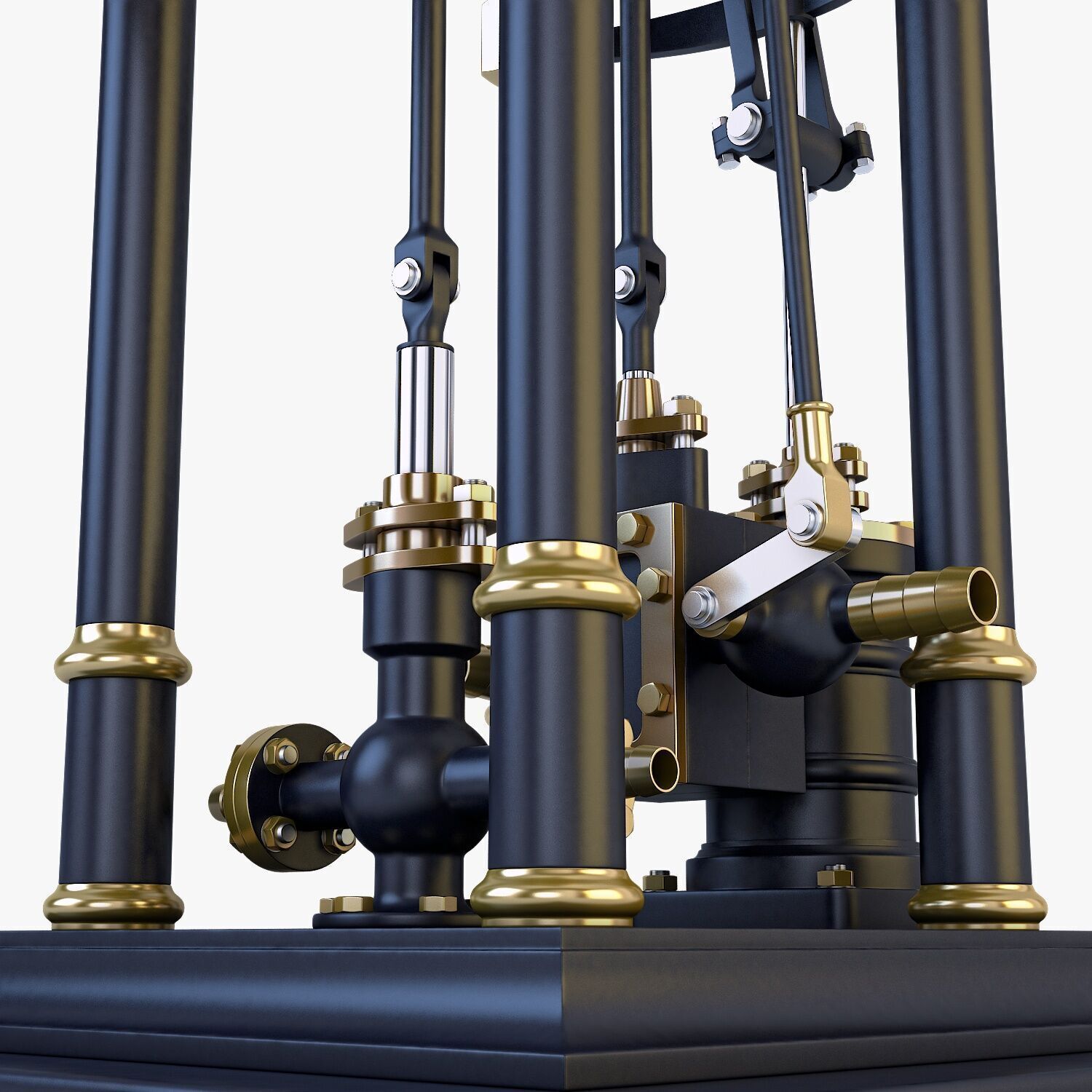 Classic Beam Steam Engine with Flywheel M1 3D model_18