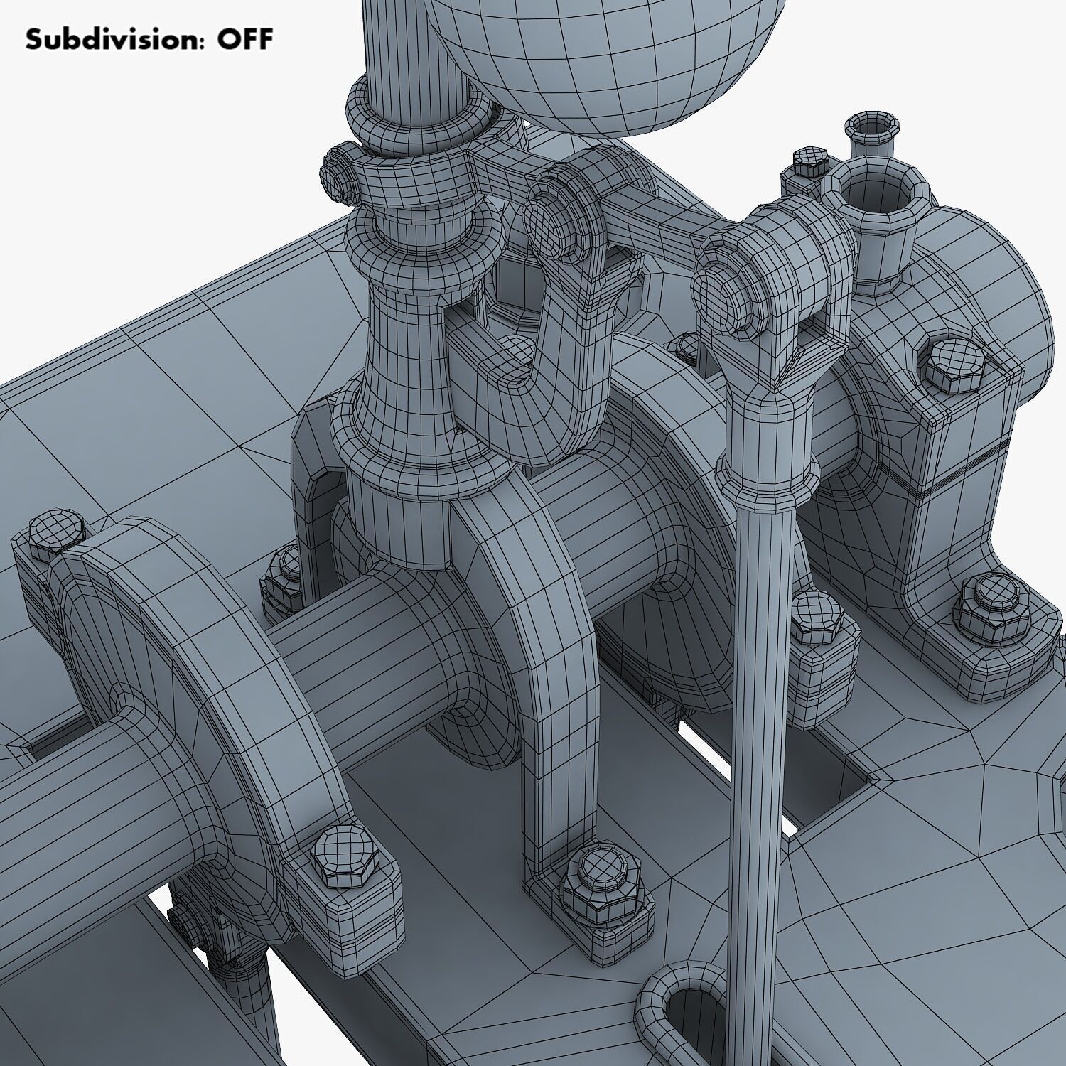 Classic Beam Steam Engine with Flywheel M1 3D model_43